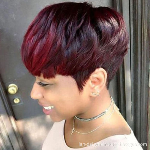 Short Pixie Cut Cheap Factory Price  Good Quality  None Lace Human Hair Wigs